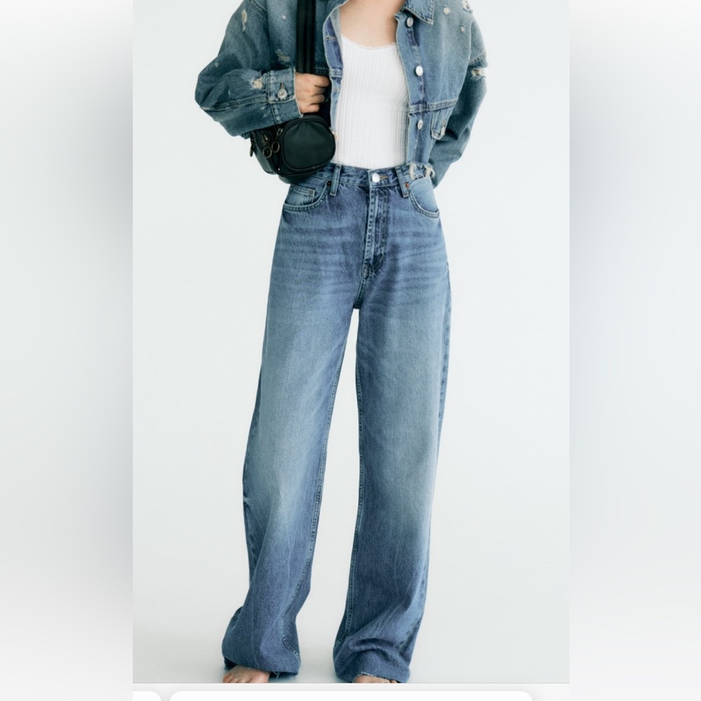 Zara high waist wide leg jeans